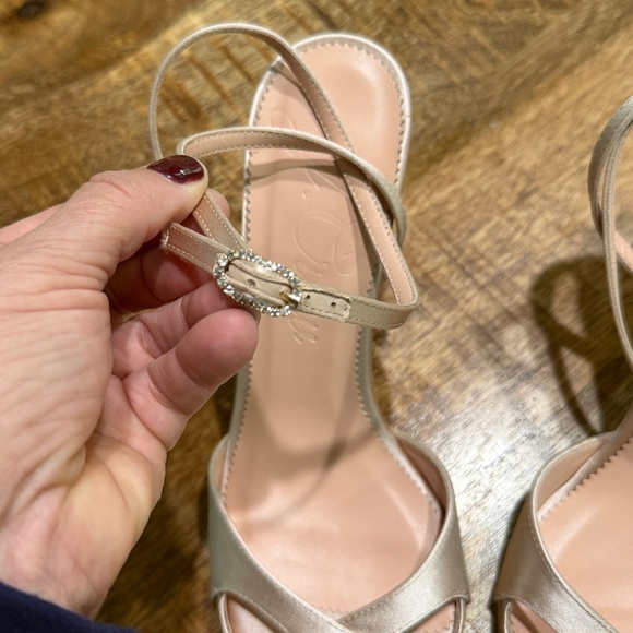 J.Crew 298 Collection Rylie Satin Peep Toe Sandals / Heels NWT - Picture 4 of 11